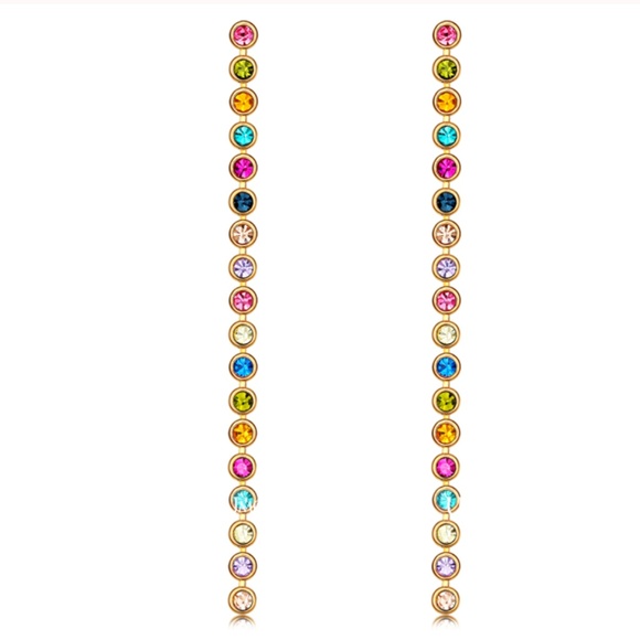 Gorgeous Rainbow Drop CZ Earrings - Picture 2 of 3